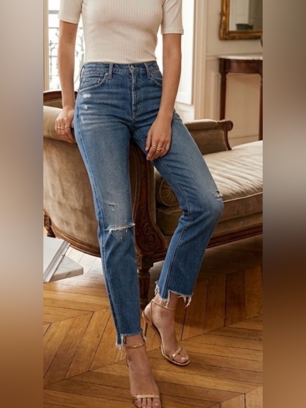 Citizens of Humanity Liya Premium Vintage High Rise Distressed Jeans 23